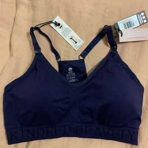 Kindred Bravely Large Sublime Hands Free Nursing Pumping Sports Bra, Blue